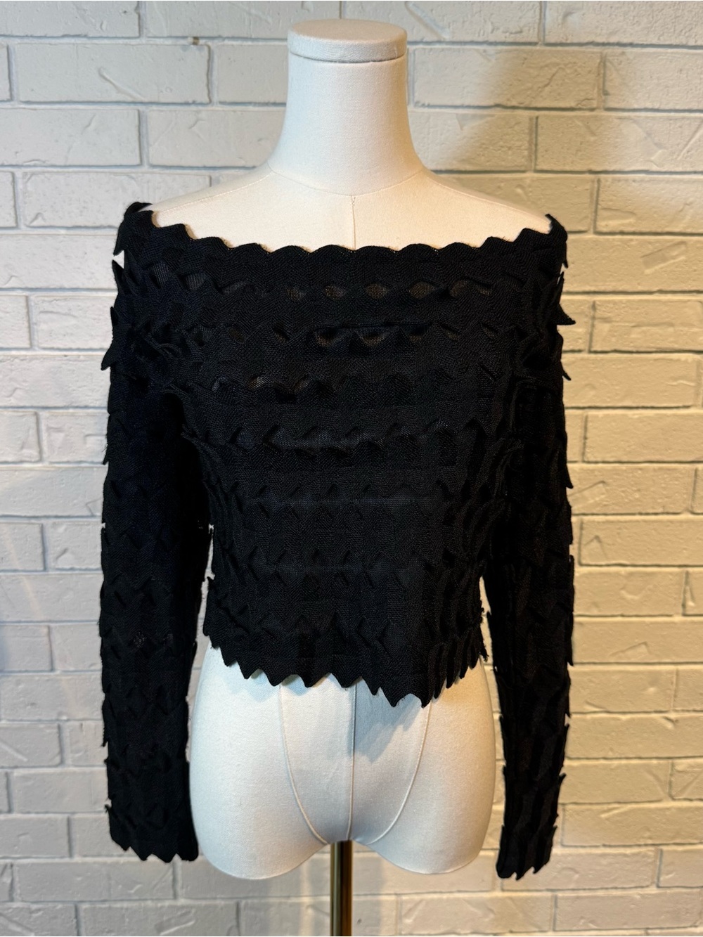 Nora Attalai Paris Black Off Shoulder Top Shirt Womens 10 EU 40